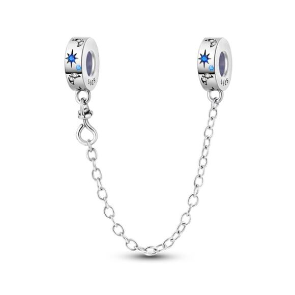 Charm Jewelry - Copied - Moon and Stars Safety Chain Charm